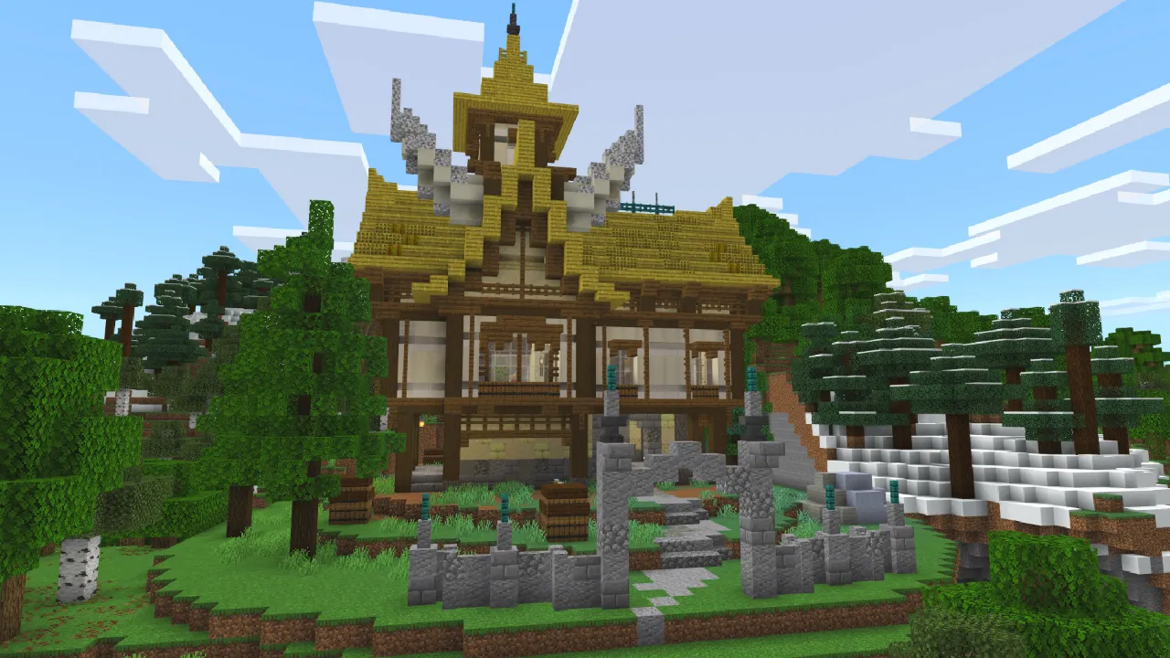 Large Viking-style home in Minecraft Bedrock